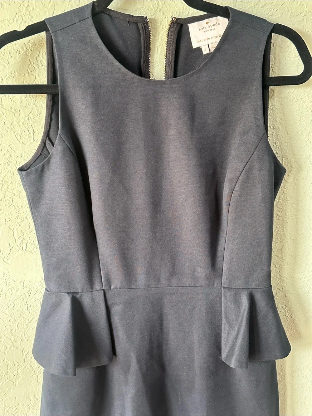 kate spade navy sleeveless peplum sheath dress